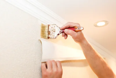 Pose de papier peint aux Laubies — revêtements muraux et toiles de verre